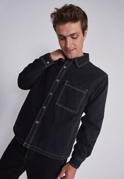 Chaqueta Hombre Denim Peluda Negro Sioux